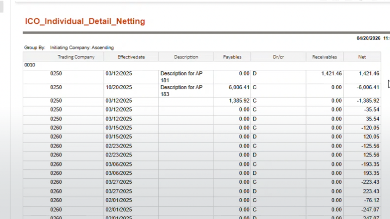 Net and Settle Transactions